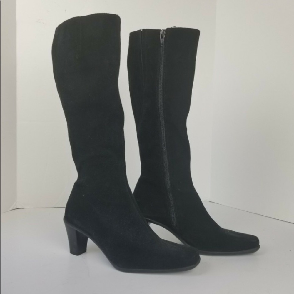 La Canadienne Black Suede Tall Boots 6.5M